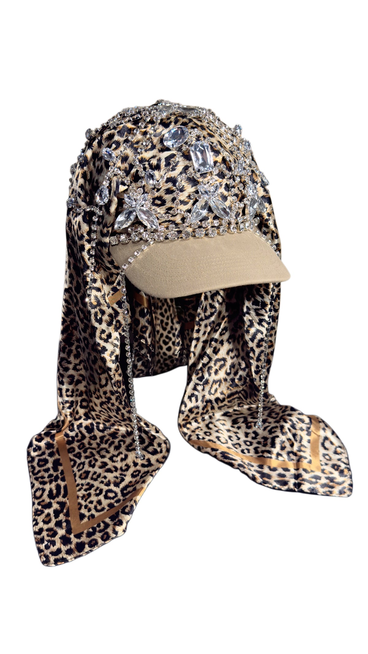 Crystal Leopard Scarf Hat